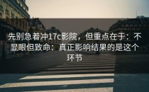 先别急着冲17c影院，但重点在于：不显眼但致命：真正影响结果的是这个环节