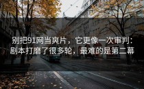 别把91网当爽片，它更像一次审判：剧本打磨了很多轮，最难的是第二幕