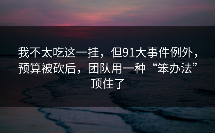 我不太吃这一挂，但91大事件例外，预算被砍后，团队用一种“笨办法”顶住了  第1张