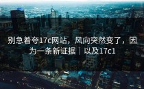 别急着夸17c网站，风向突然变了，因为一条新证据｜以及17c1
