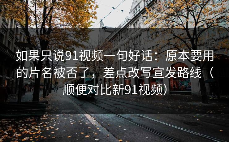 如果只说91视频一句好话：原本要用的片名被否了，差点改写宣发路线（顺便对比新91视频）
