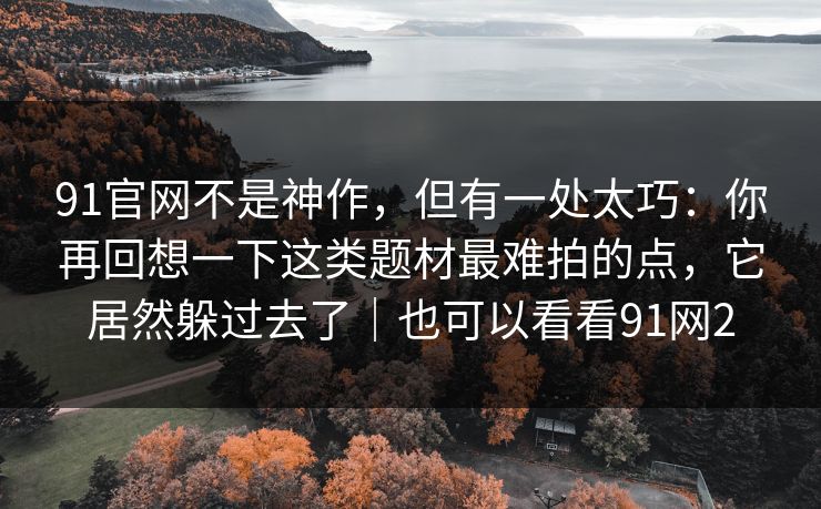 91官网不是神作，但有一处太巧：你再回想一下这类题材最难拍的点，它居然躲过去了｜也可以看看91网2