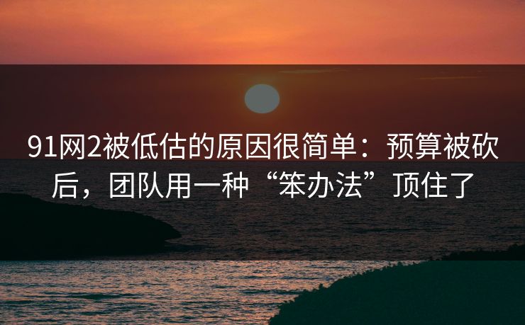 91网2被低估的原因很简单:预算被砍后,团队用一种“笨办法”顶住了 第1张 91网2被低估的原因很简单:预算被砍后,团队用一种“笨办法”顶住了 第1张